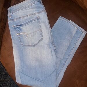 American Eagle Outfitters Women's Light Blue Skinny Jeans